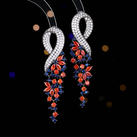 Statement Bow Detail Party Cubic Zirconia Earrings