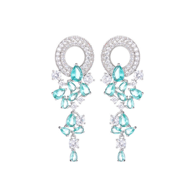Luxury Floral Cubic Zirconia Earrings