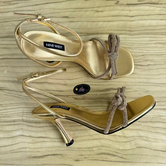 Nine West Crystal Bow Mid Heeled Sandal