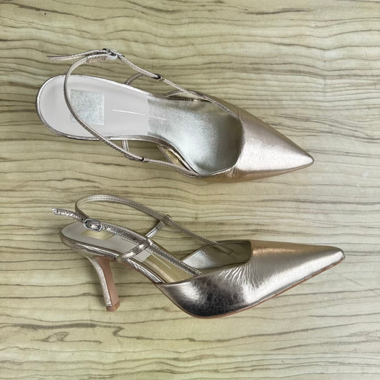 Dolce Vita Kim Distressed Leather Slingback Pointed Toe Mid Heel Shoe