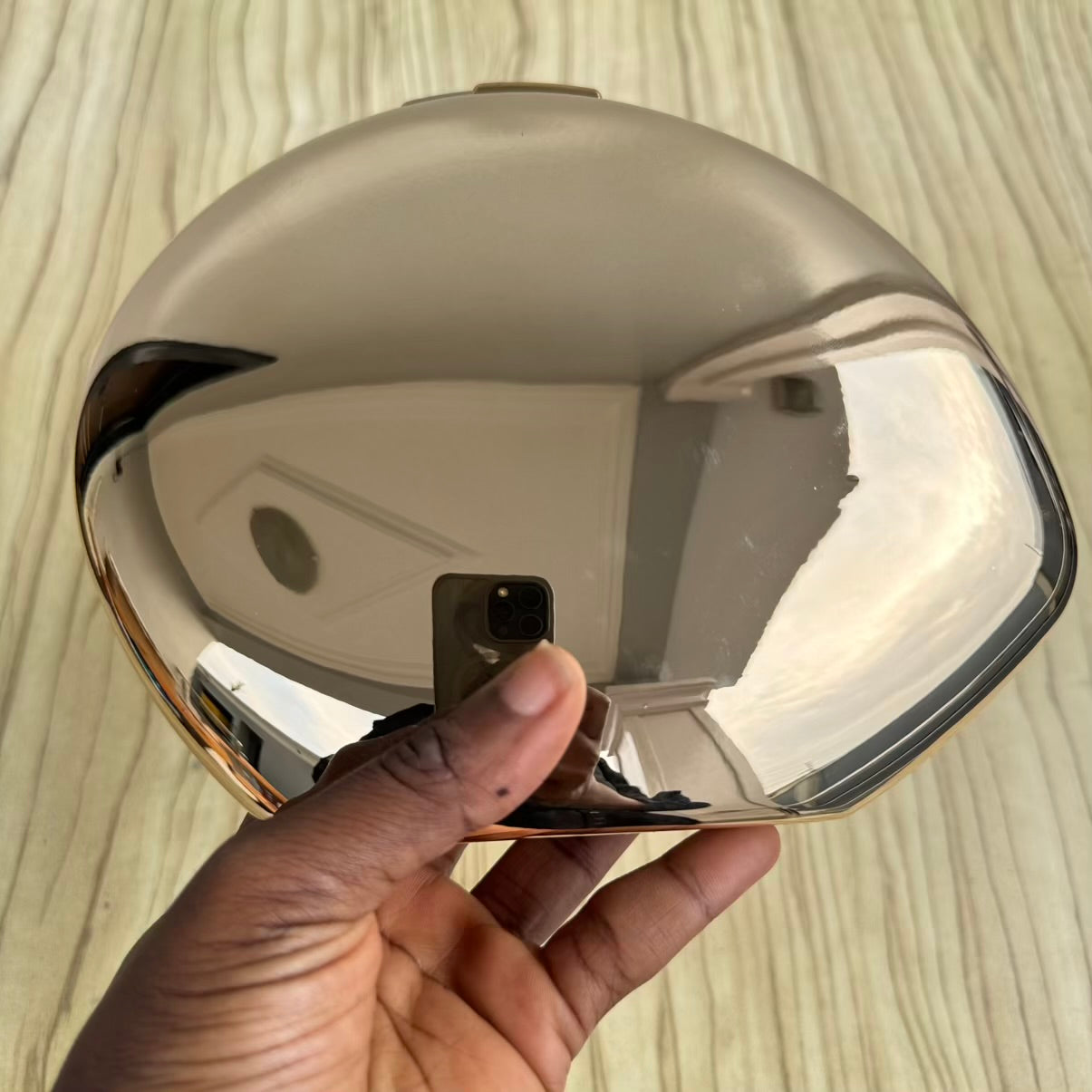 Acrylic Concave Oval Shaped Party Mirror Clutch Purse