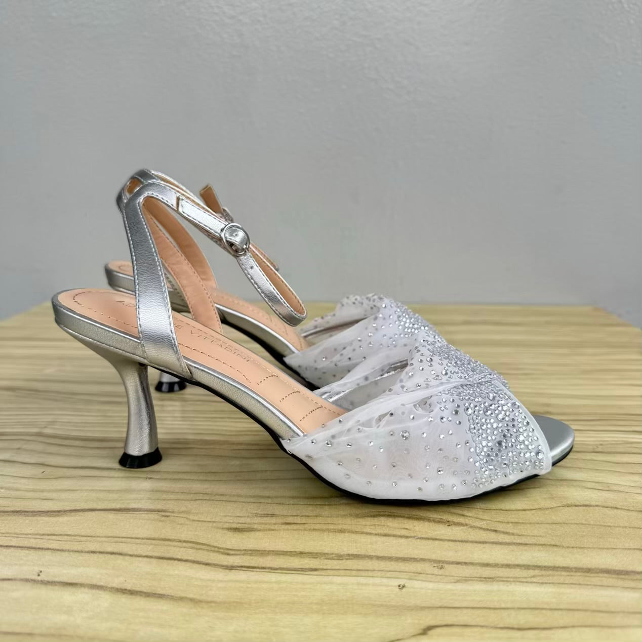 Bridal Embellished Mid Heeled Sandal