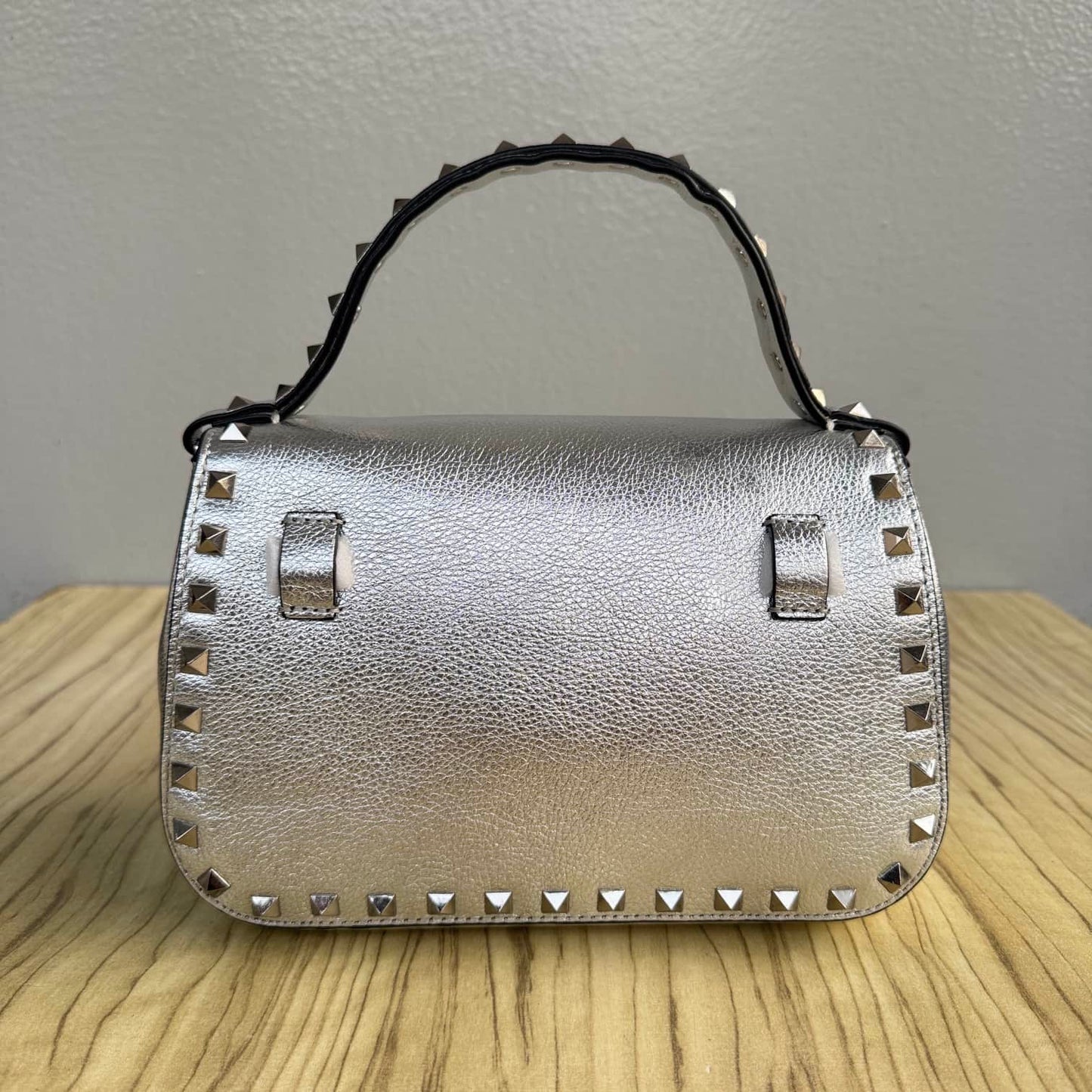 Small Metallic Studded Clutch Bag