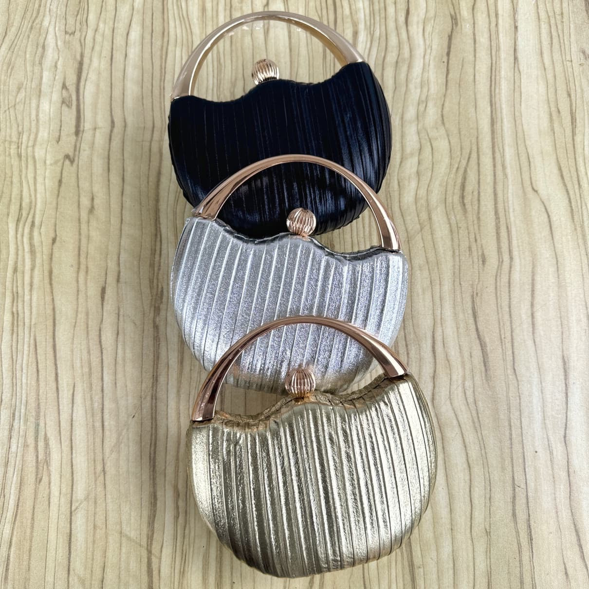 Metallic Top Handle Clutch