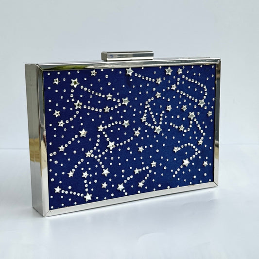 I.N.C. Star Crystal Embellished Clutch - Navy Blue