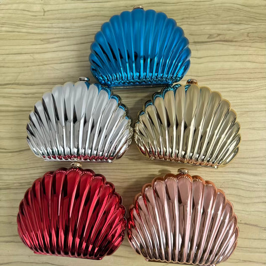 Shell Acrylic Metallic Party Clutch Purse