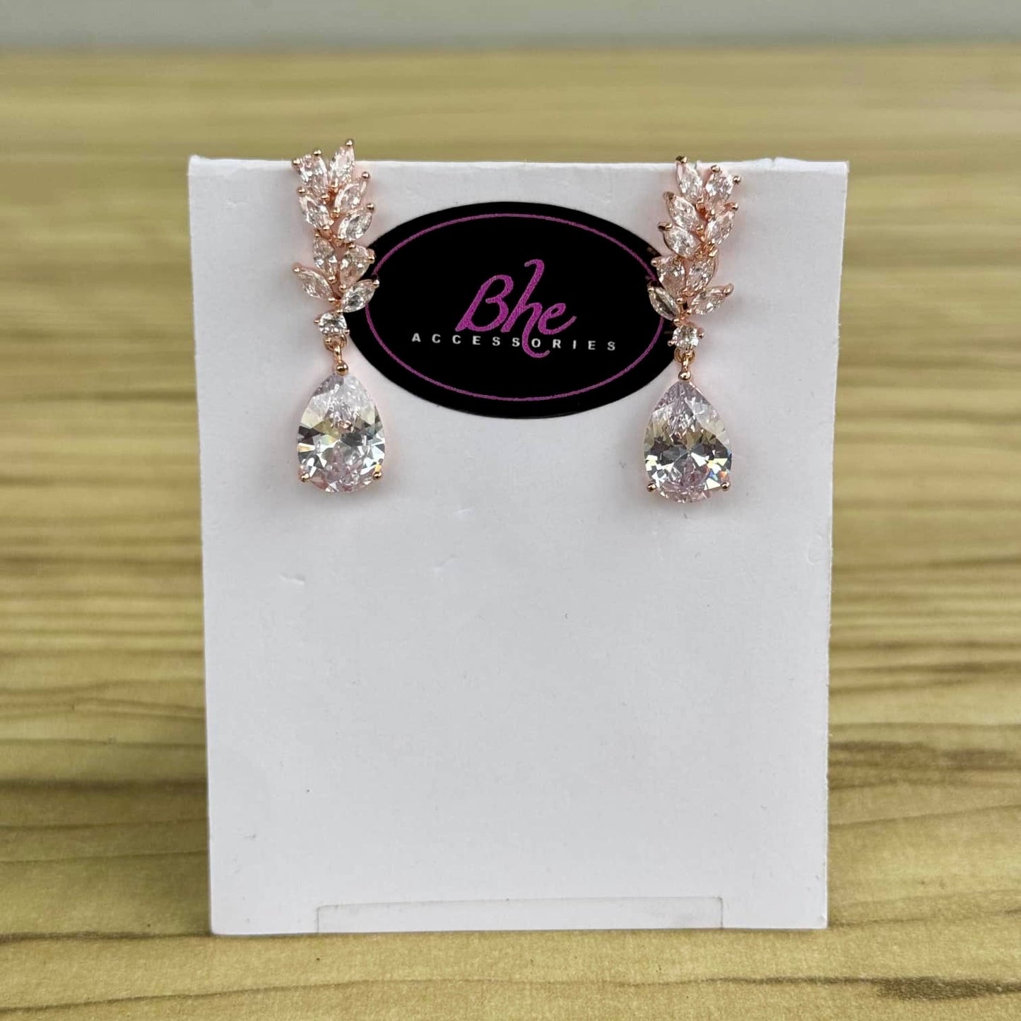 Cubic Zirconia Small Drop Bridal Earrings