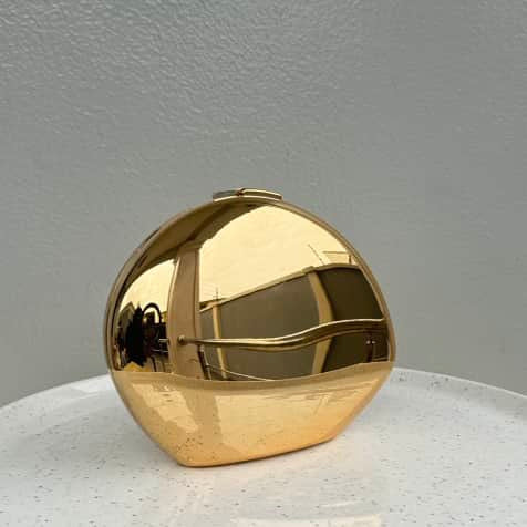 Acrylic Concave Oval Shaped Party Mirror Clutch Purse