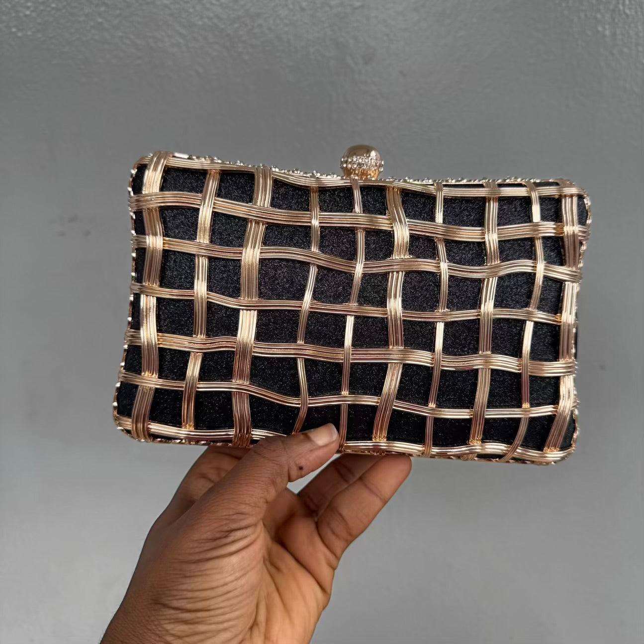 Basket Weave Cage Clutch
