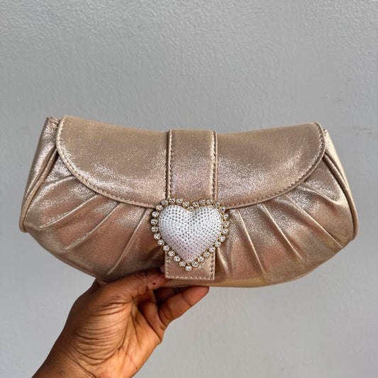 Nina Fabric Heart Clasp Envelope Clutch Purse