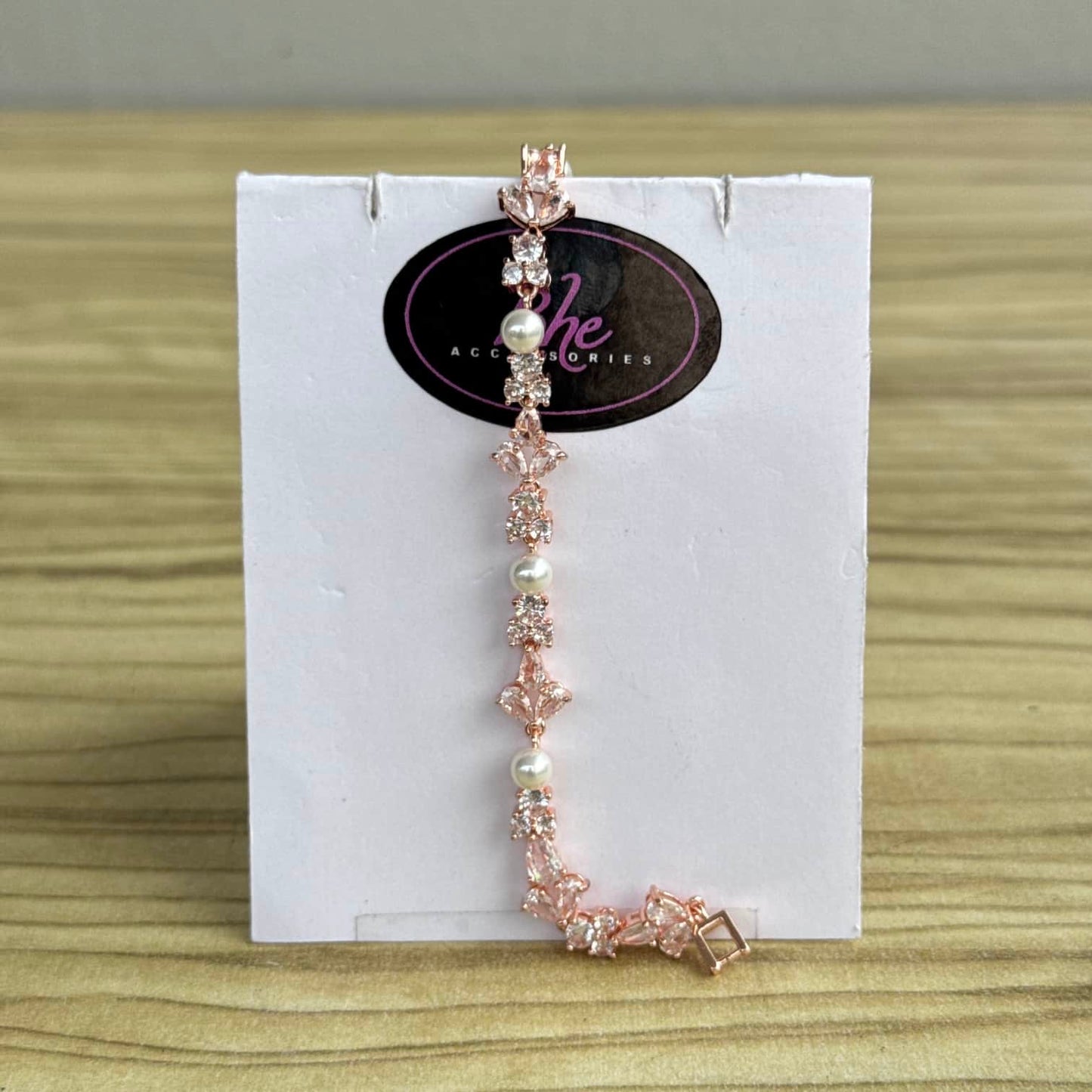 Bridal Cubic Zirconia Pearl Bracelet