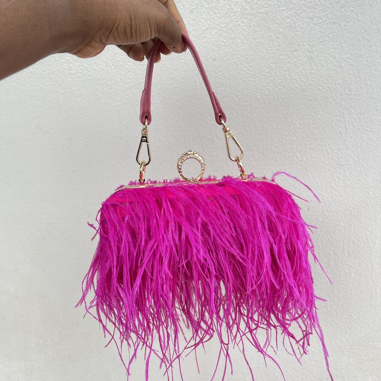 Feather Clutch Purse