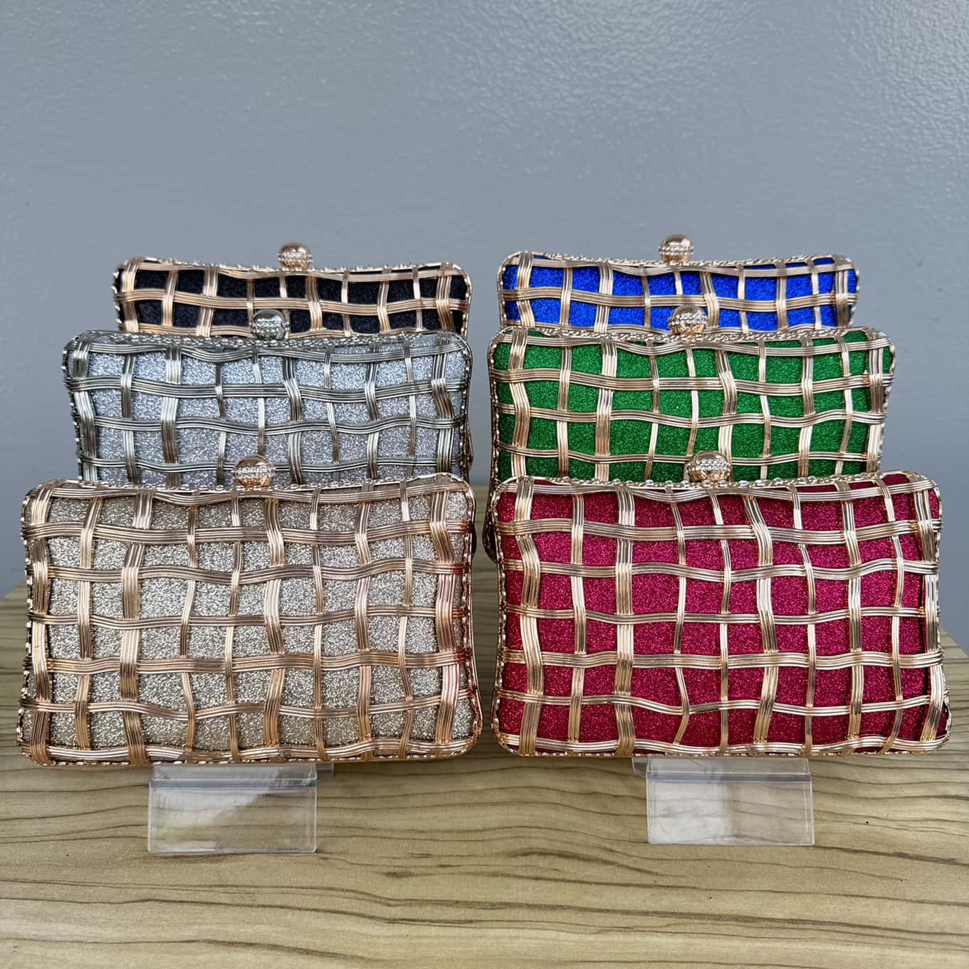 Basket Weave Cage Clutch