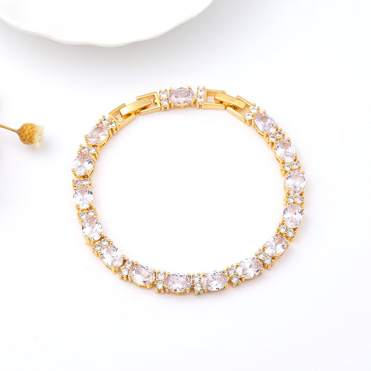 Oval Tennis Cubic Zirconia Bracelet