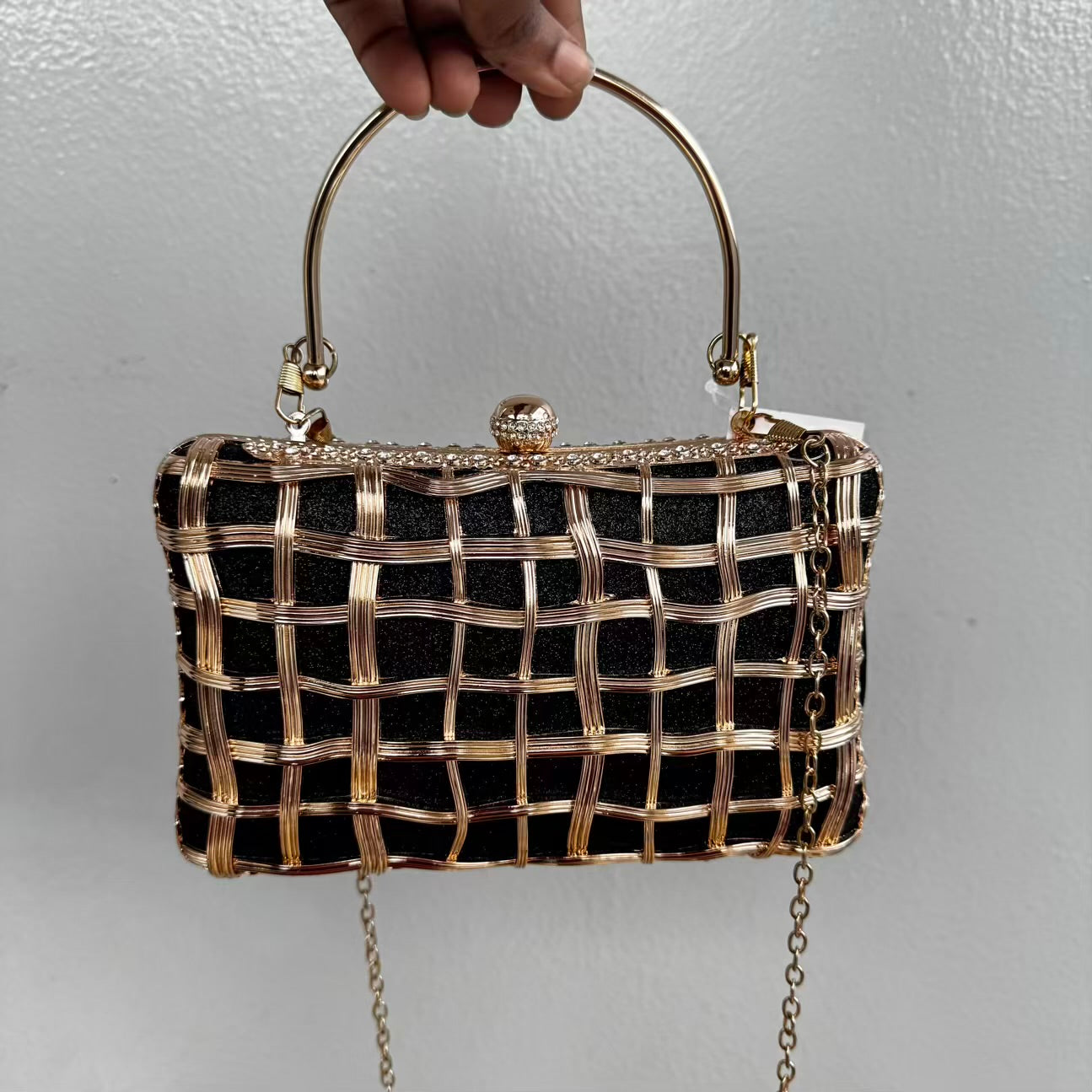 Basket Weave Cage Clutch