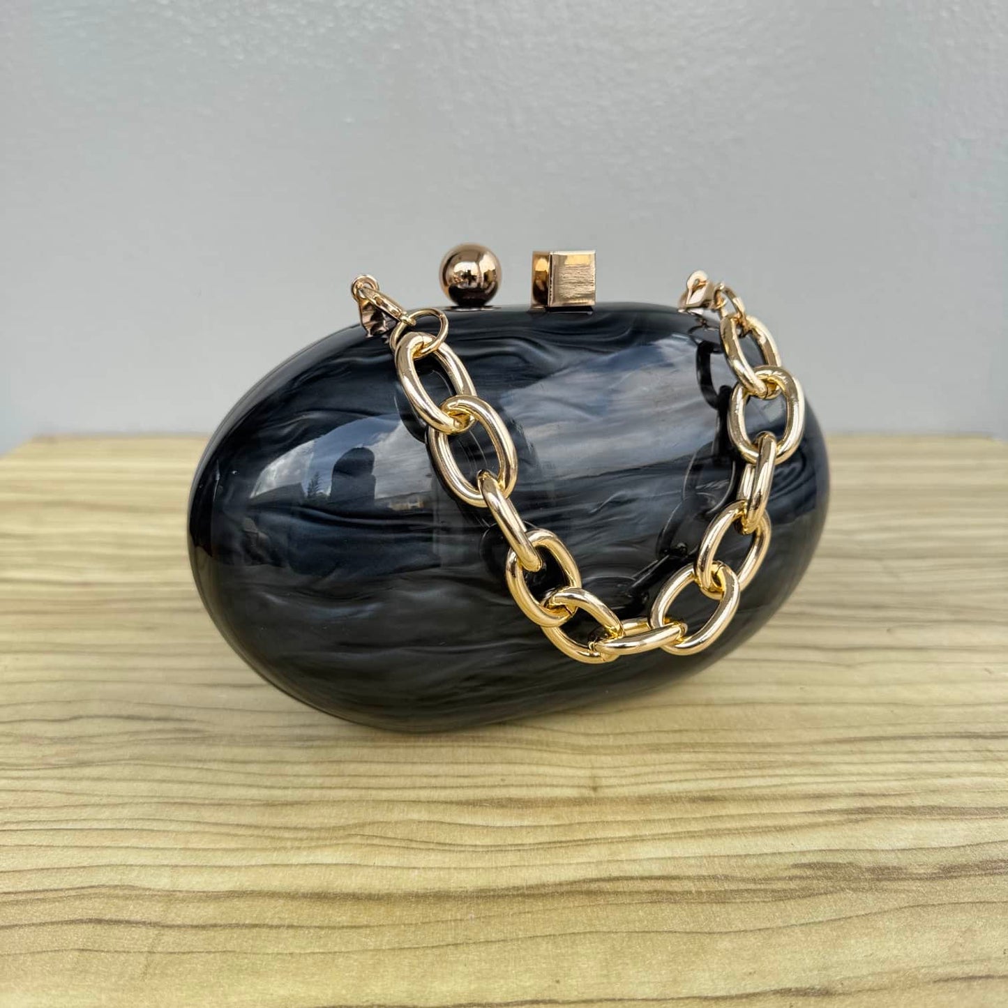 Oval Acrylic Medium Size Clutch Purse