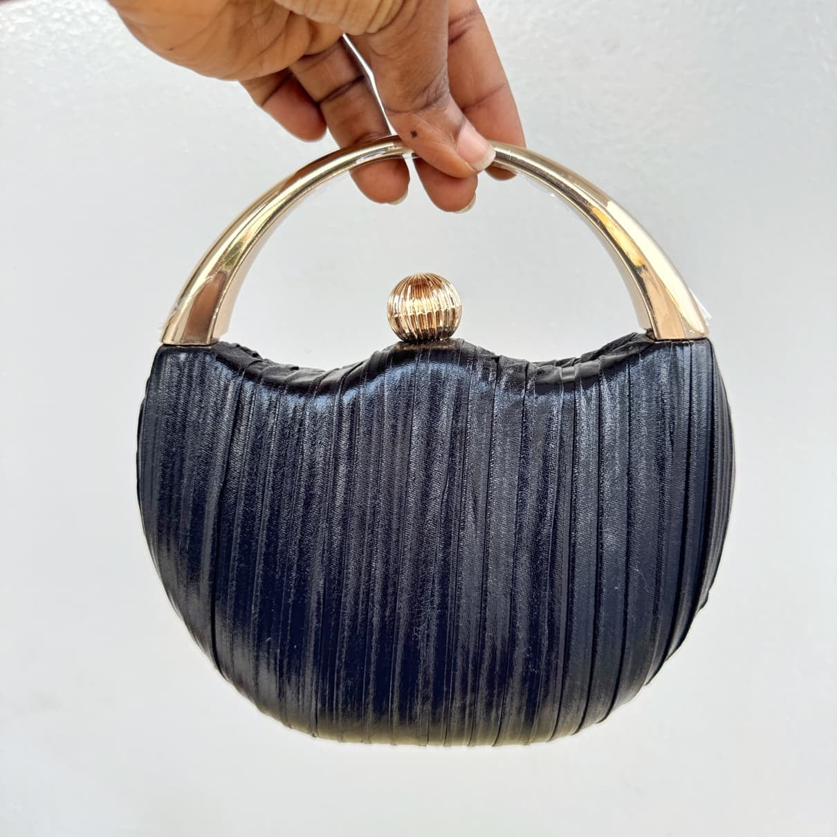 Metallic Top Handle Clutch