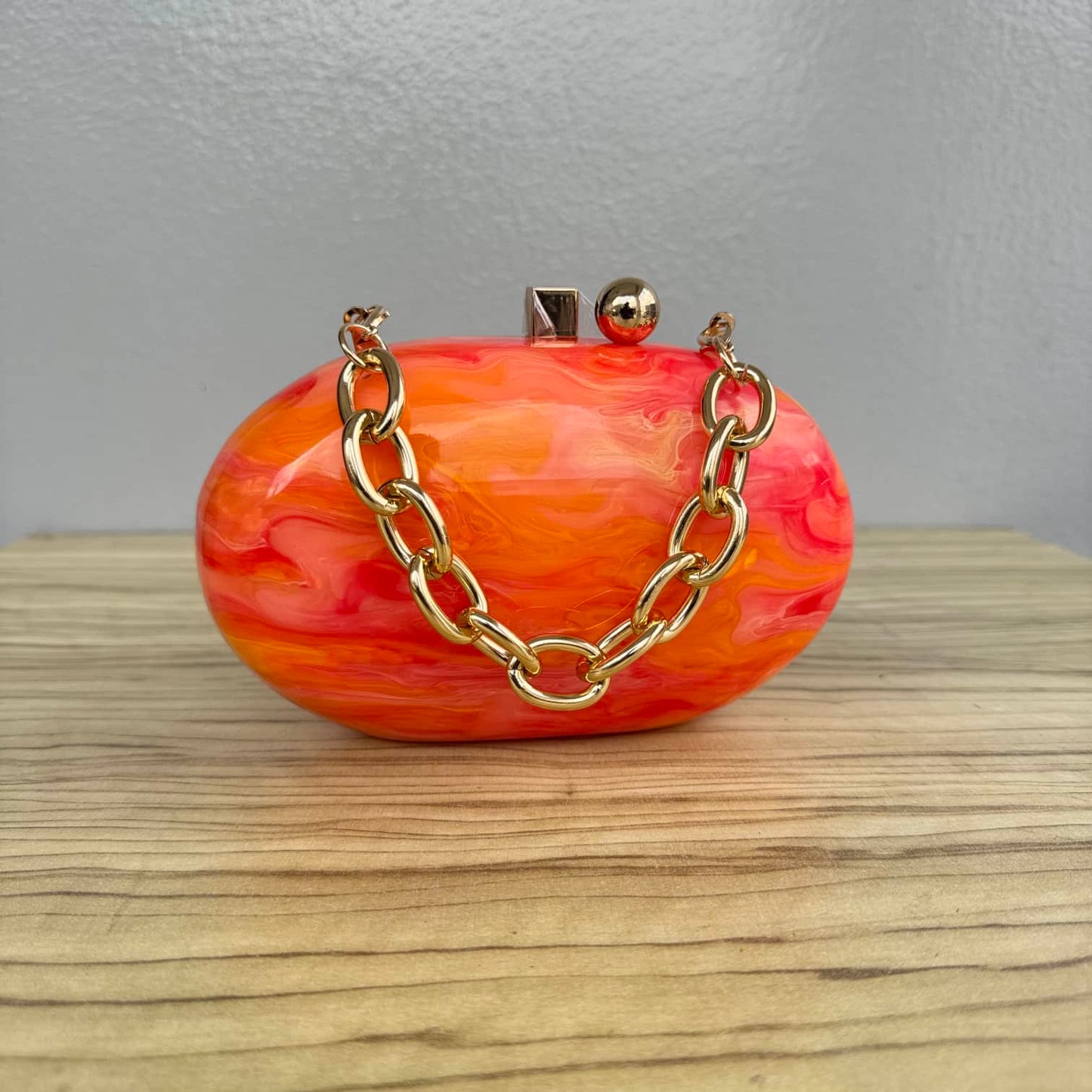 Oval Acrylic Medium Size Clutch Purse