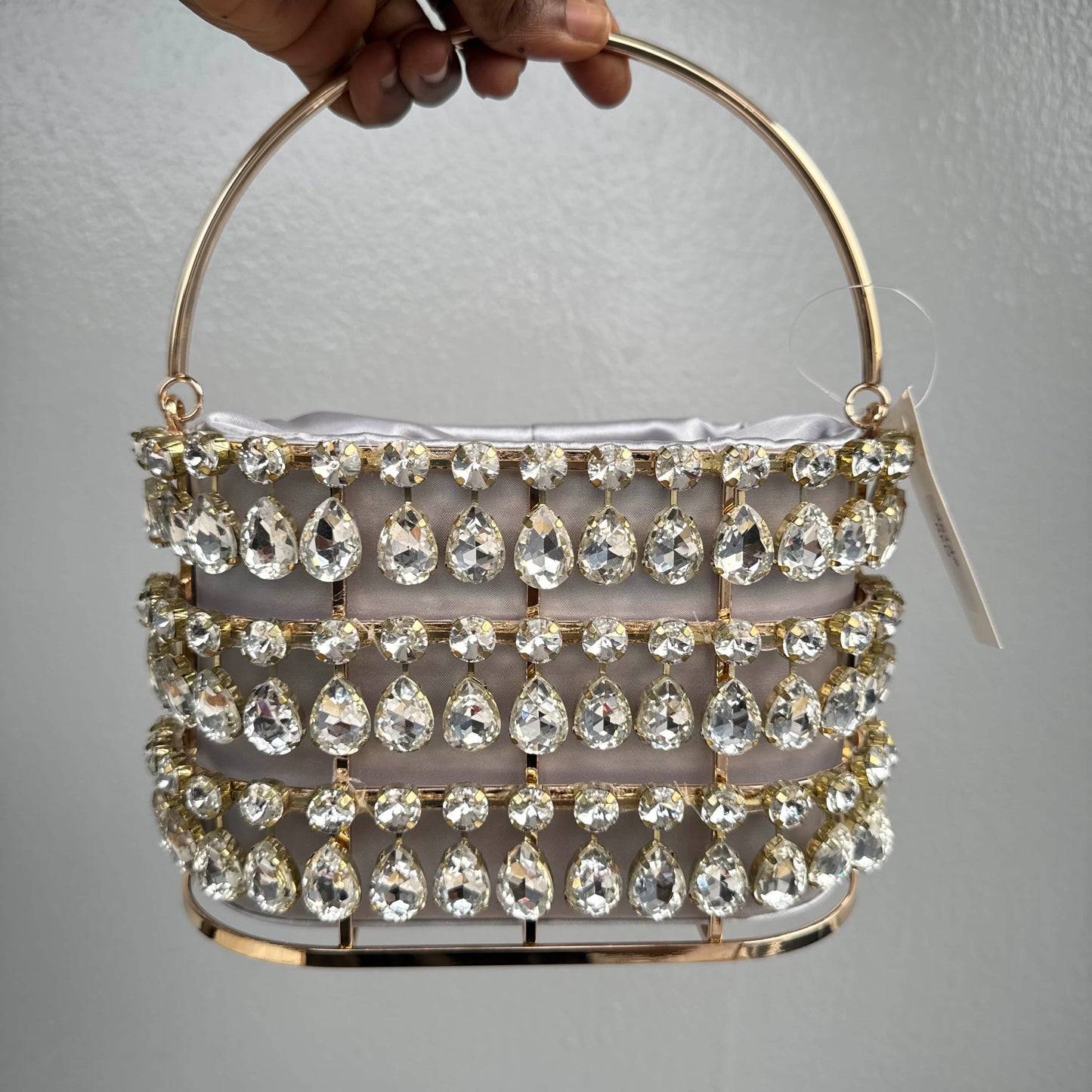 Chandelier Rhinestone Cage Clutch