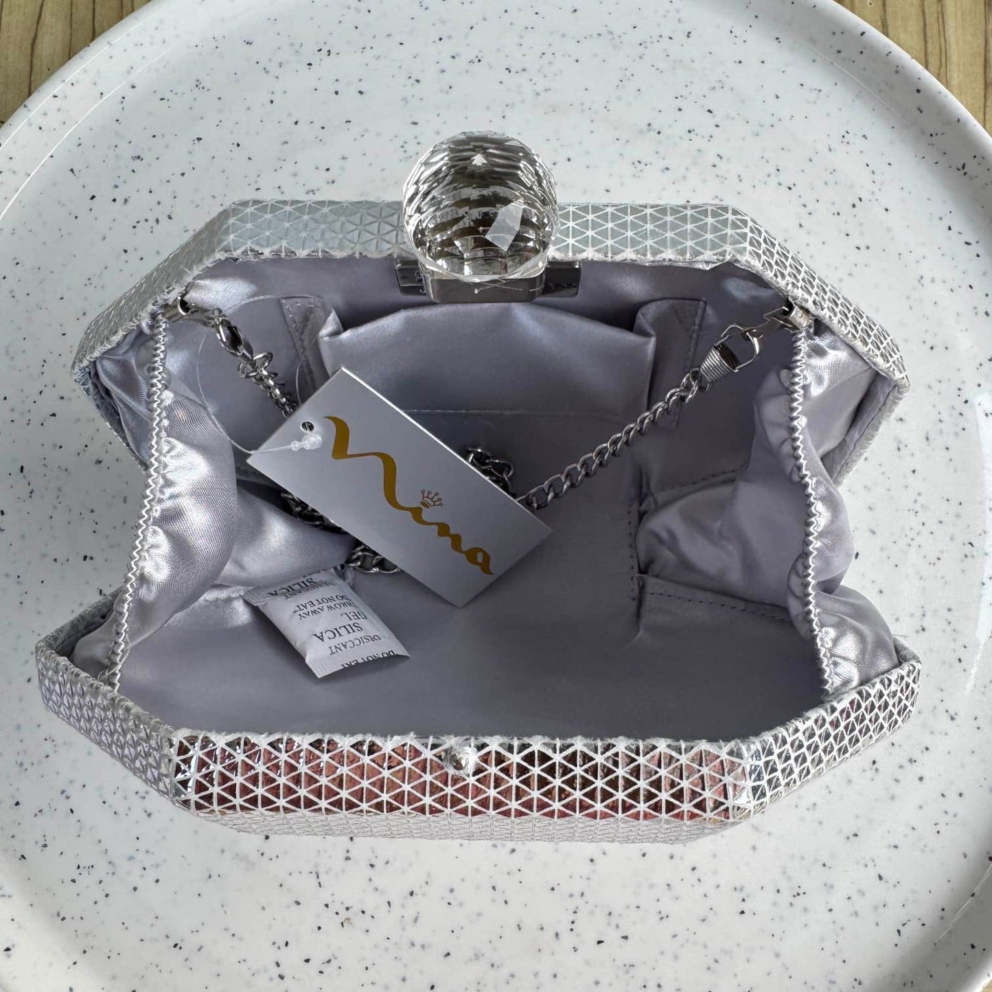 Nina Geometric Mirror Clutch Purse