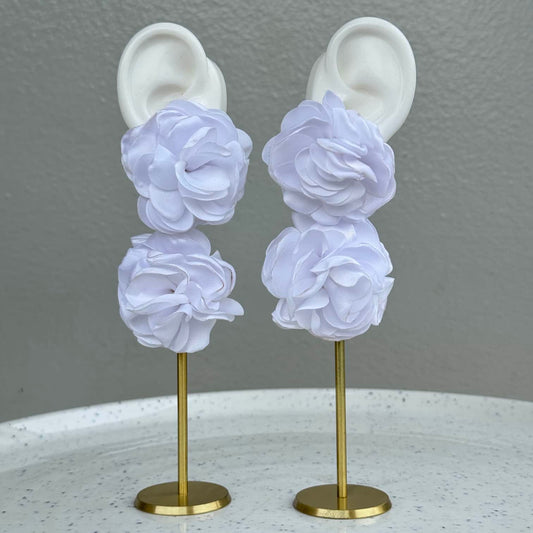Big Fabric Flower Earring