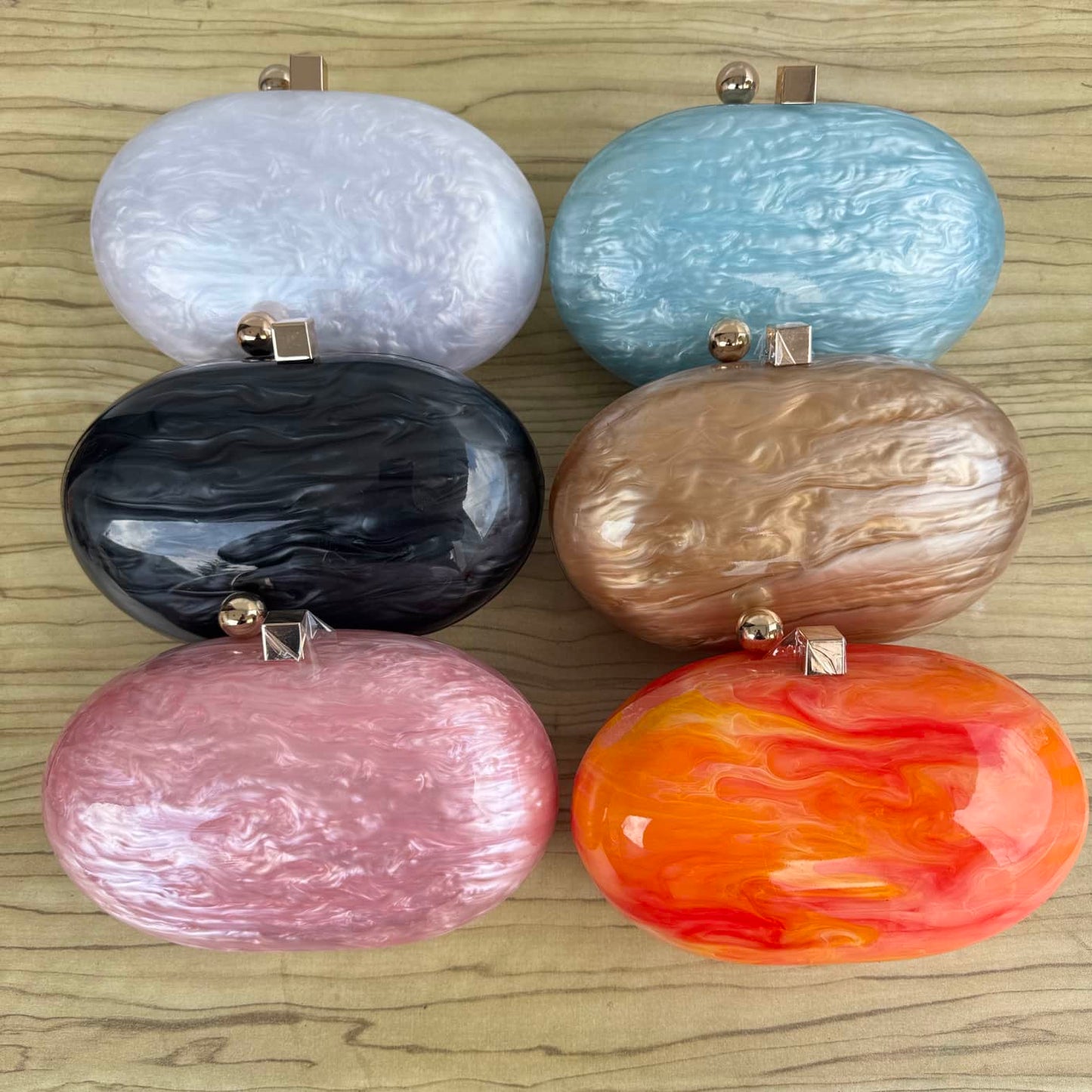 Oval Acrylic Medium Size Clutch Purse