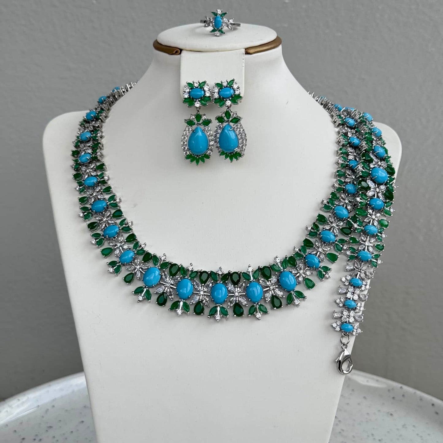Luxury Multicolour Cubic Zirconia Jewelry Set