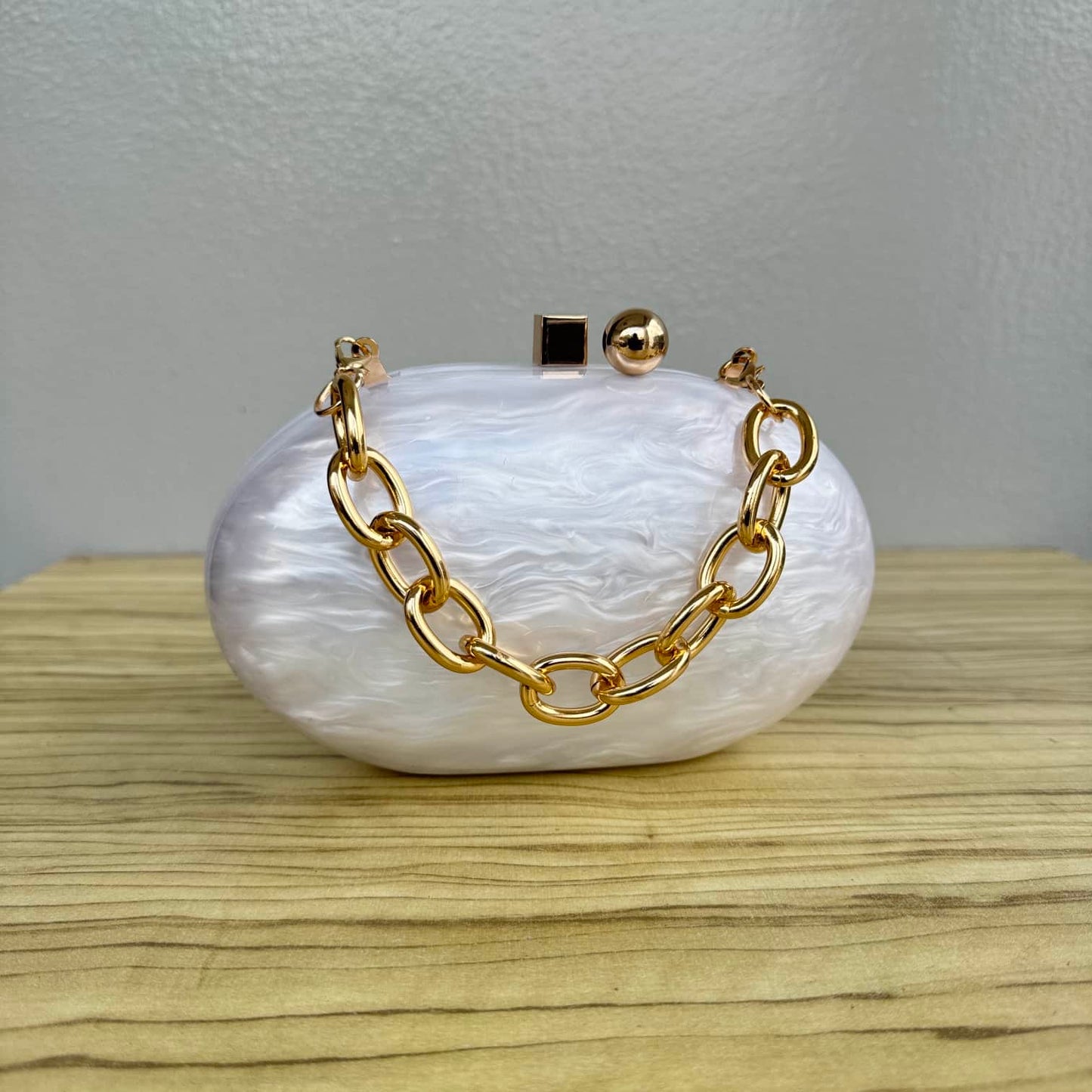 Oval Acrylic Medium Size Clutch Purse