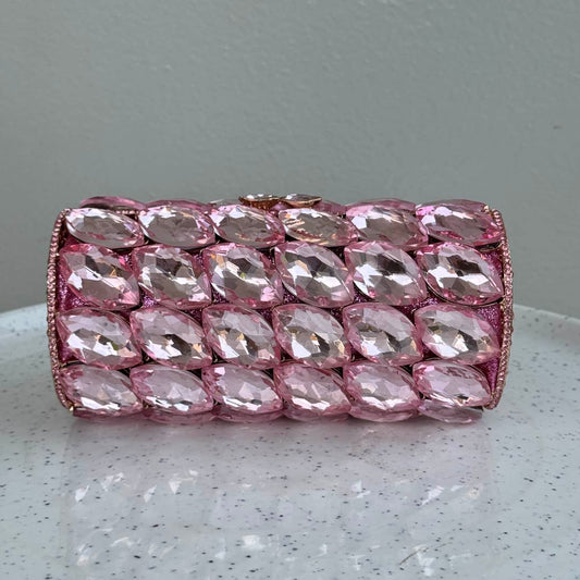 Luxury Occasion Crystal Clutch - Pink