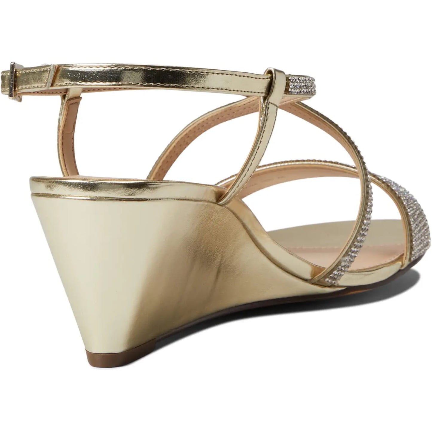 Nina Metallic Foil Low Wedge Sandal - Size 41 Wide