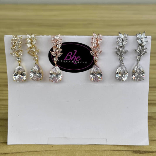 Cubic Zirconia Small Drop Bridal Earrings