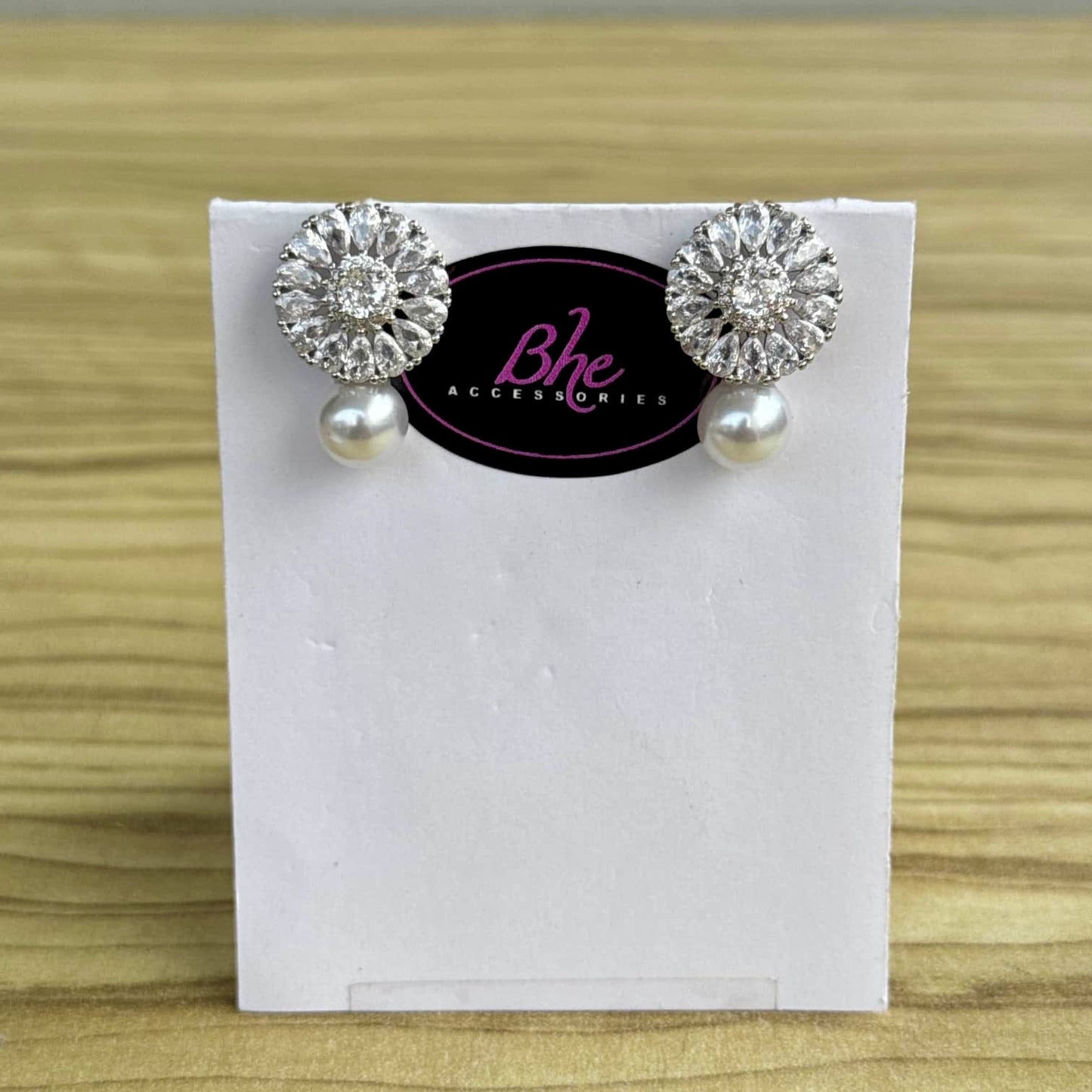 Small Pearl Cubic Zirconia Earrings