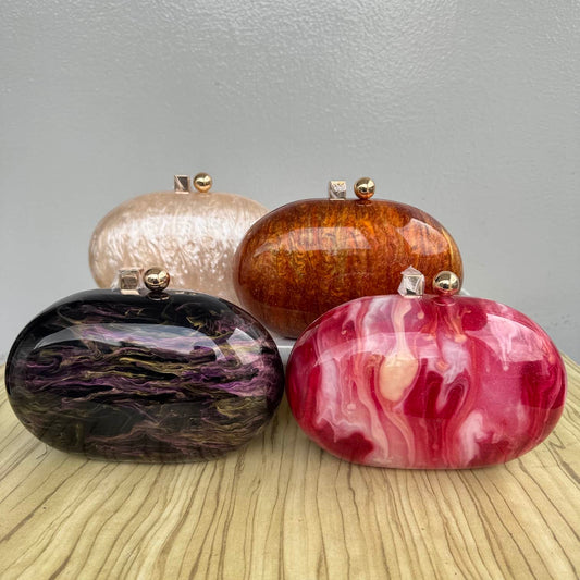 Big Size Oval Acrylic Clutch Purse