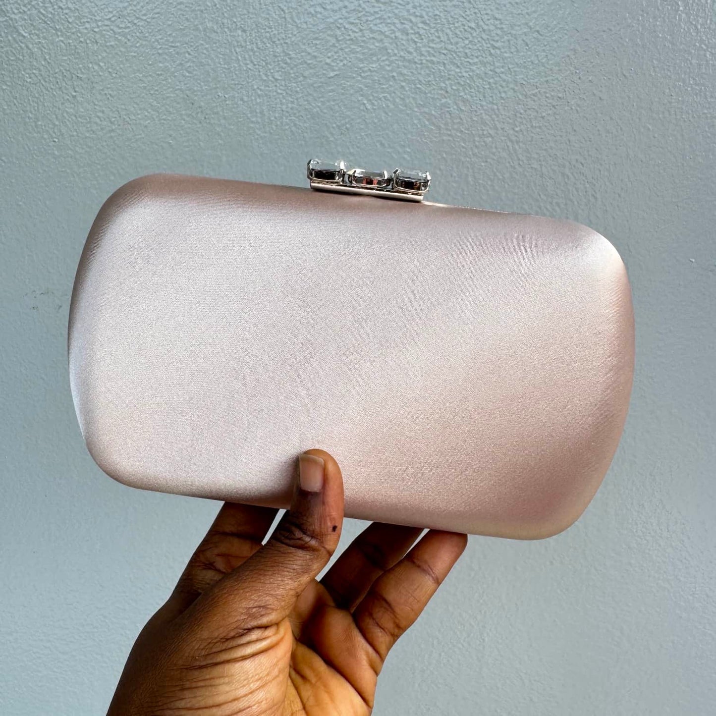 Nina Satin Gem Clasp Clutch Purse