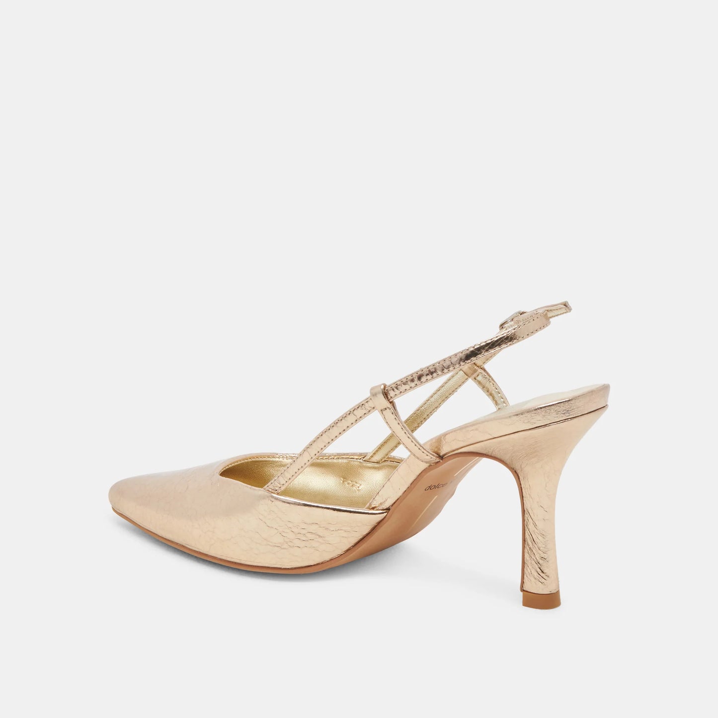 Dolce Vita Kim Distressed Leather Slingback Pointed Toe Mid Heel Shoe