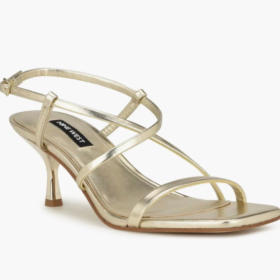 Nine West Kitten Heel Slingback Sandal - Gold Size 40