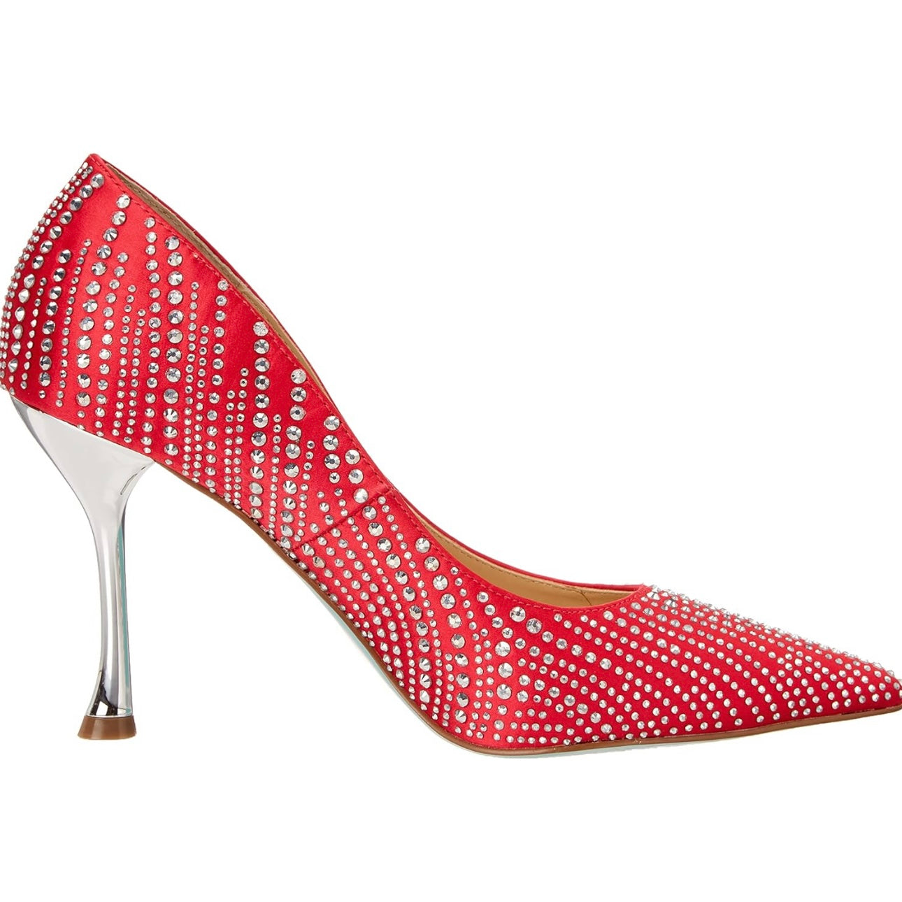 Betsey Johnson Alesi Embellished Pointed Toe Heels - Red