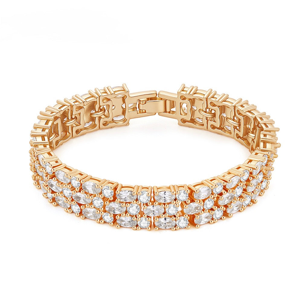 Square Cubic Zirconia Tennis Bracelet