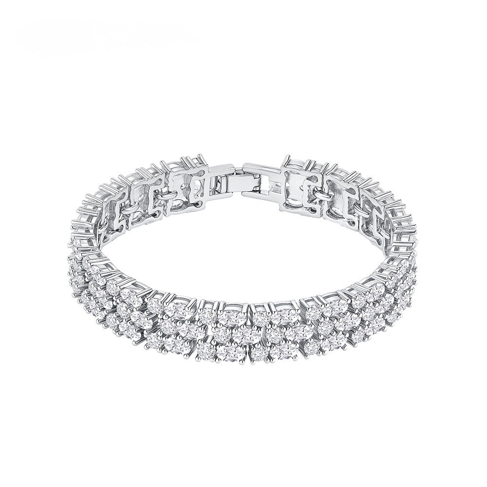 Square Cubic Zirconia Tennis Bracelet