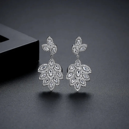 Drop Cubic Zirconia Bridal Earrings