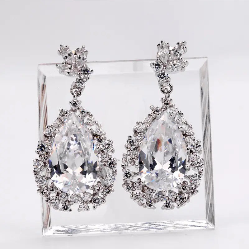 Tear Drop Cubic Zirconia Earring