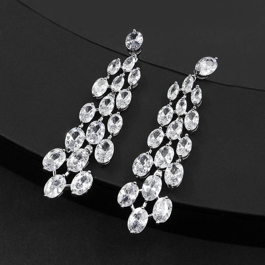 Drop Cubic Zirconia Bridal Earrings