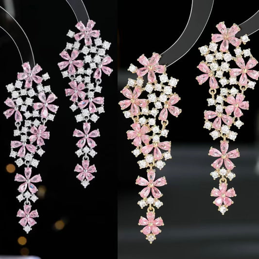 Statement Floral Long Earrings