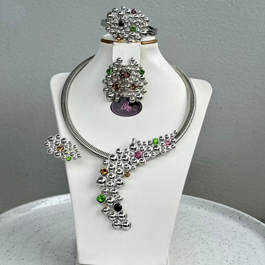 Italian Design Round Plated Jewelry Set - Gold