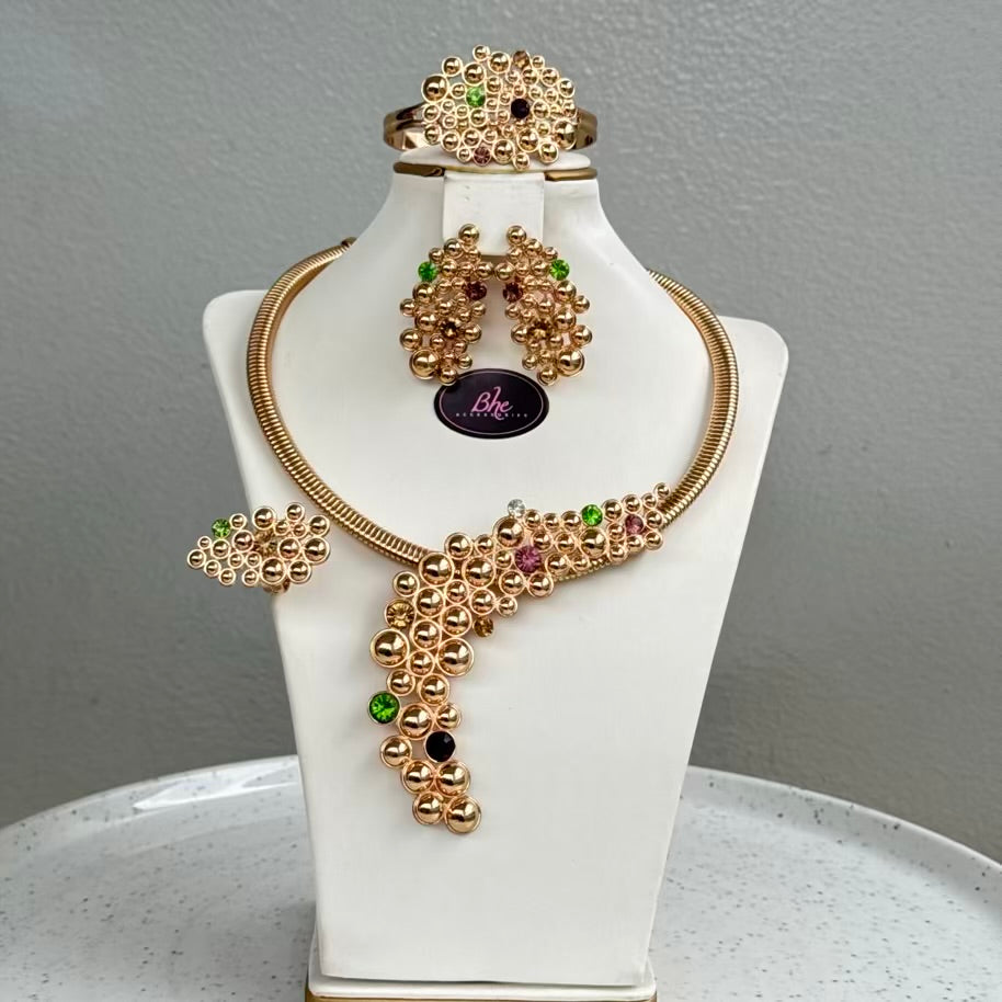 Italian Design Gold Plated Jewelry Set - Rosegold