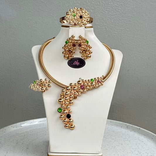 Italian Design Gold Plated Jewelry Set - Rosegold