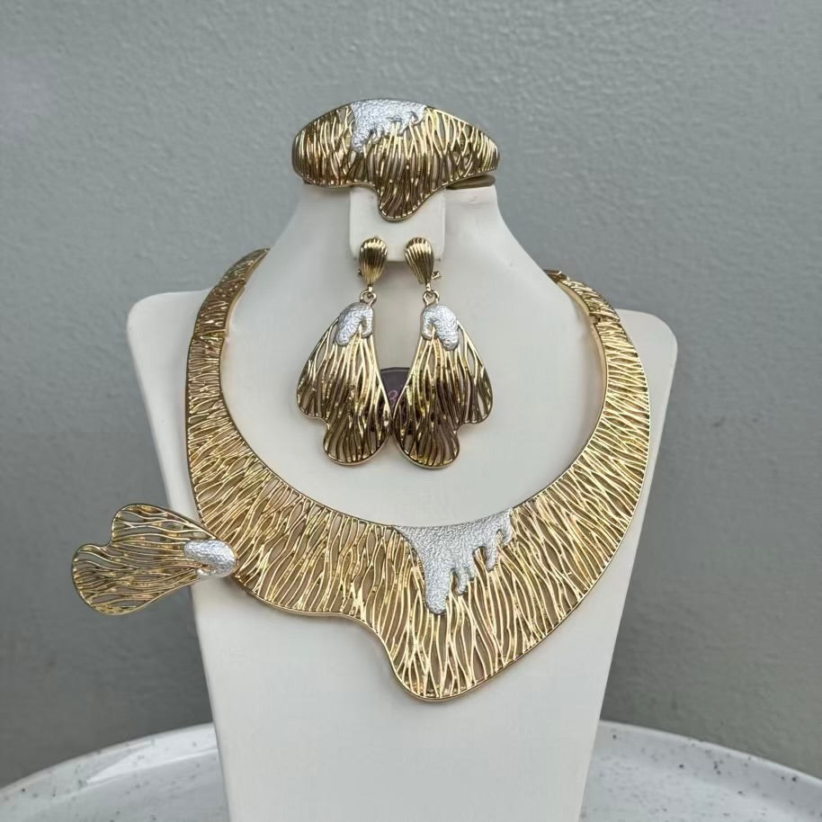 Italian Design Plated Jewelry Set - Gold