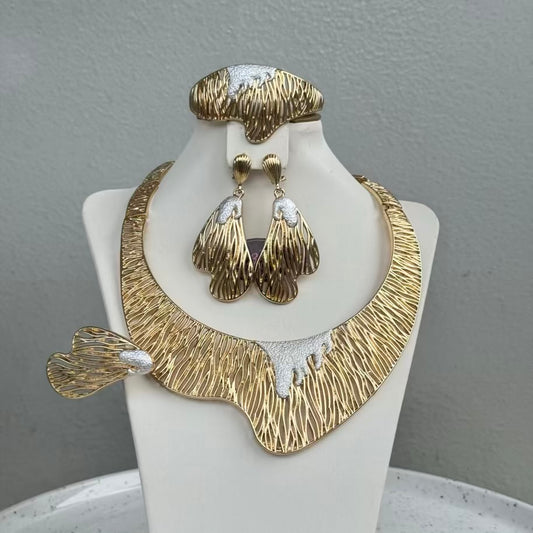 Italian Design Plated Jewelry Set - Gold