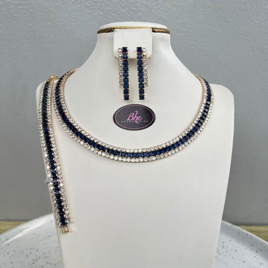 Round Tennis Cubic Zirconia Jewelry Set