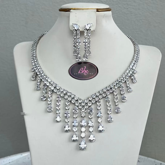 Drop Statement Cubic Zirconia Jewelry Set